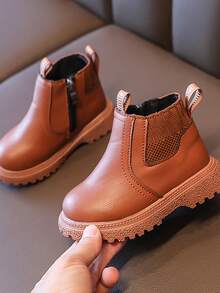 1双女童靴子，新款儿童公主踝靴，适合幼儿，秋冬季 - 棕色 - 查看 3