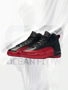 Nike Air Jordan 12 Retro Flu Game (2025) (GS)– Big Kids Lifestyle Sneakers – Shoes For Youth/Women - Vintage -Spring & Summer-Inspired Running Shoes, Shock-Absorbing Comfort, Gym To Streetwear Casual Wear-Mother's Day Gifts-Father's Day Gift–153265 002 25 - Đen/Đỏ đại học - Xem 2