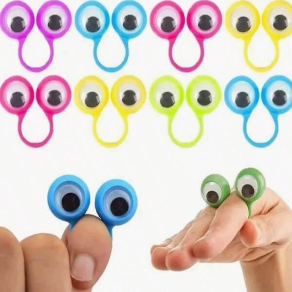 Random Color Creative Ring-Shaped Funny Finger Glasses, Party Toy, Costume Accessories