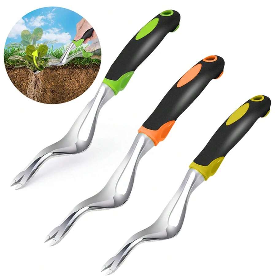 Herramienta de deshierbe manual, herramienta para arrancar malezas, herramienta de excavación para jardín con mango ergonómico para la eliminación de malezas y trasplante en tierras de cultivo - Verde - Ver 1