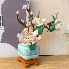 700+ Peças Decoração Elegante de Orquídea, Flores Amarelas + Brancas, Vaso Branco + Azul, Mosaico Floral de Material ABS, Brinquedo de Bloco de Construção Criativo, Buquê em Vaso para Exposição Interna, Modelo de Partícula Pequena, Peça de Coleção de Arte, Arte Floral 3D DIY, Adequado para Decoração Doméstica, Presente de Alívio do Estresse para Adultos