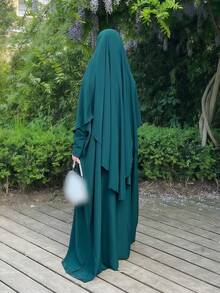 1件女士长款头巾，甜美温柔，时尚优雅，四季皆宜，可作围巾披肩头巾，适合日常户外祈祷聚会穿着，也可作女士长袍穿着。 - 長頭套 - 查看 17