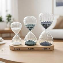 1 set di timer a strisce da 3/6/15 minuti con base in legno, decorazione ornamentale, strumento di gestione del tempo per ufficio/studio