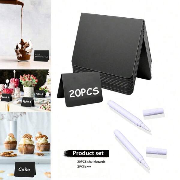 20er Pack 4"x3" Acryl Mini Tafelschilder für Essen, Partys, Buffets, Tafelschilder für Tische, Hochzeiten, Bäckereien, kleine Tafelschilder, Mini Tafelschilder für die Gastronomie, kleine Tafelschilder