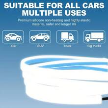 59 Inch Daytime Running Light Modified LED Light Strip, Car Front Hood Light, Dynamic Scanning At Startup, Streamer Atmosphere Light Strip, White Light, Easy To Install, Gift, Without Battery - Blue - View 6