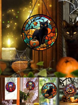 1pc Christmas Decoration Acrylic Flat Fish Ornament With Santa Hat, Bright Color Christmas Tree Topper Hanging Decor, Suitable For Home, Store Display And Christmas Gifts