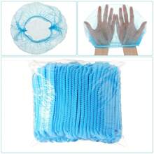 100pcs/Pack Black Disposable Bouffant Caps 19inches Hair Net, Elastic Dust Cap For Hair, Bonnet, Shower Cap, Hair Products And Accessories For Barber Salon Beauty Travel Essentials,Back To School,Travel Holiday Essentials,Hair Accessories For Women