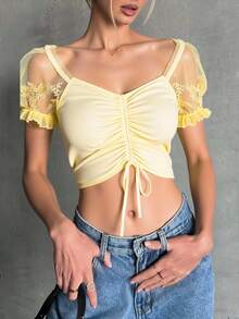 Dirndl Tops - Yellow - View 3