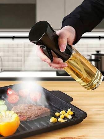 1个PET材质喷雾油瓶，两用喷油器，适用于烧烤、烹饪、厨房，可作酱料瓶、喷雾瓶、塑料喷雾器