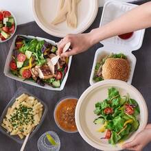 50pcs 6/8 Inch Thick Plates, Sugarcane Fiber Paper Plates, Cake Dessert Plates, Barbeque Plates For Home Kitchen Restaurant Picnic Camping Party, Party Supplies, Tableware - Multicolor - View 6