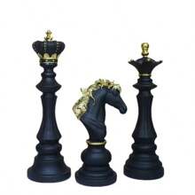 1pc Creative Home Furnishings International Elephant Resin Furnishings Window Decoration Black Chess Pieces Decoration