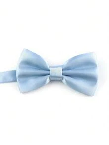 1pc Men's Solid Color Versatile Polyester Bow Tie, Suitable For Daily Wear And Wedding/Party - Baby Blue - View 7