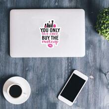 3-Inch Vinyl Sticker, Easy To Apply, Waterproof And Grease-Proof, Clear Pattern. "Essential Cosmetic Sticker - 'You Only Live Once, Buy The Makeup'! Stylish Slogan With Makeup Tool Graphics, Fashionable And Eye-Catching, Helps Unleash Your Charm. Reusable Sticker, Applicable To Car, Bumper, Laptop, Water Bottle, Books And More.