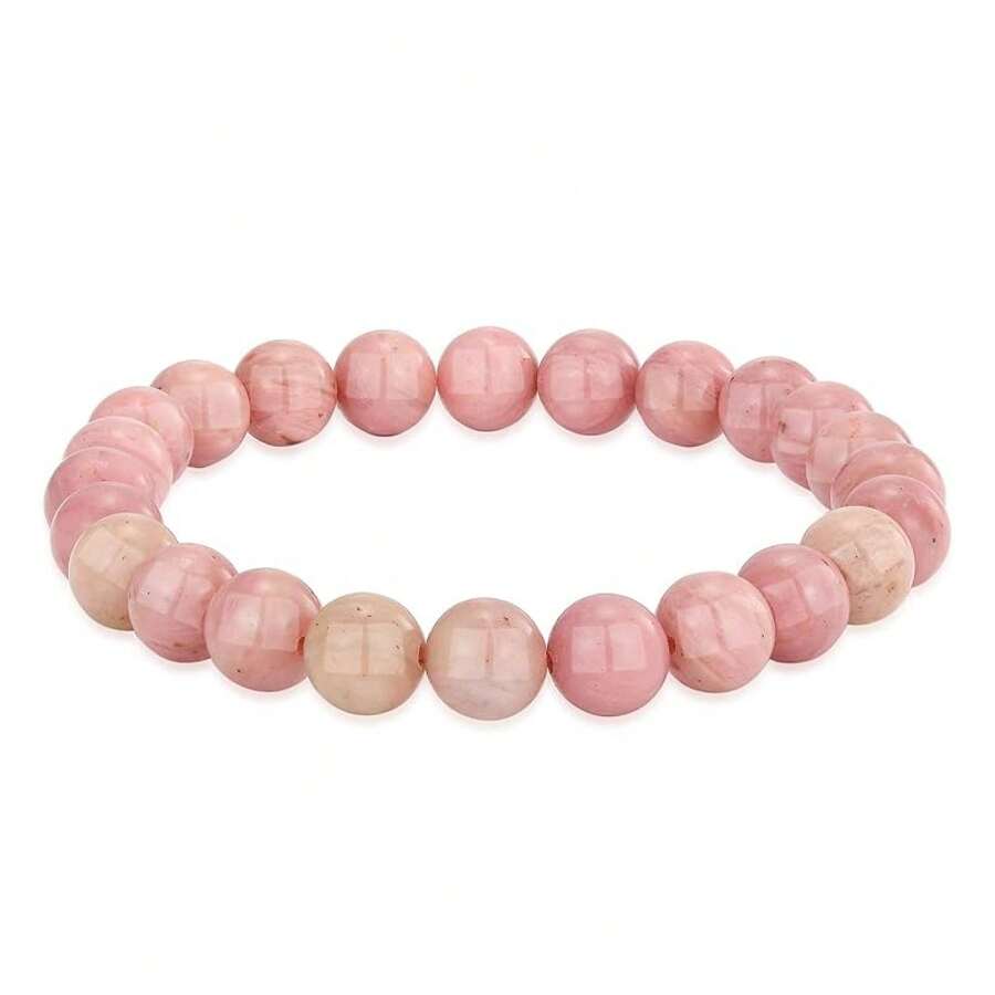 Vibe Green Jade Bracelet - Healing Wealth Bracelet - Jade Beaded Bracelet Women Men - Bring Good Luck Prosperity And Emotional Balance - Adjustable Size - 菱錳礦 - 查看 1