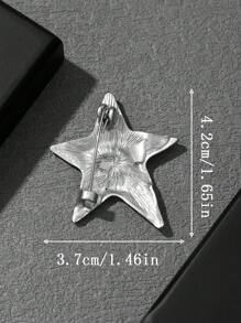 1 Stück modische europäisch-amerikanische Art Gesichts- und Pentagramm-Broschen-Anstecknadel, hochwertige Dekoration geeignet für den täglichen Gebrauch von Männern