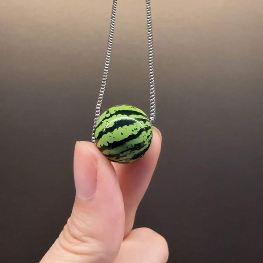 1 新款小众设计西瓜手链，夏季复古清新简约男女通用串珠手链，水果配饰，派对惊喜礼物 - 彩色 - 查看 1