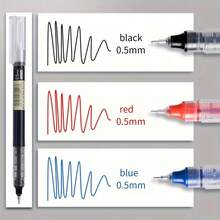 10-Pack Gel Ink Pens 0.5mm Fine Tip | Black, Blue & Red Smooth Writing Pens For School, Office & Back To School Supplies - Màu xanh lam - Xem 3