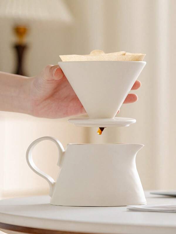 Coador de café de cerâmica, bule de café de cerâmica para compartilhar, xícara de café personalizada estilo creme, conjunto de café para presente para melhor amiga, filtro de café para o retorno às aulas