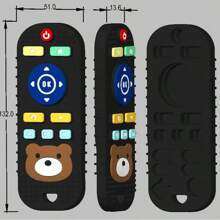 Upgraded Silicone Cartoon Remote Control Teether Toy, Silicone Small Bear Chew Toy, Anti-Bite Pacifier