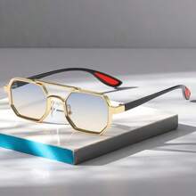 1 buc Ochelari Future Technology Ramă geometrică metalică universală, Ochelari de modă esențiali pentru condus, ciclism și călătorii, Ramă mică Ochelari de modă personalizați pentru decorare casual