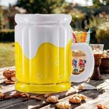 1 Inflatable Beer Glass Ice Bucket - Beverage Cooler - Durable ABS Plastic Beverage Cooler - Floating Portable Beverage Rack - For Party, Beach, And Outdoor Event Supplies