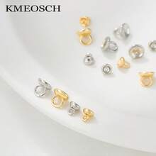 KMEOSCH 带盖闭合的隐藏线珠宝扣 - 适用于 DIY 手链项链的安全珠宝连接器、珠端扣、用于珠宝制作的封闭式跳环、18K 镀金防锈安全扣配件 - Bead End Cap - 查看 5