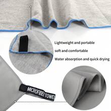 1 pezzo Asciugamano da viaggio in microfibre super morbide e ad asciugatura rapida di colore blu navy con custodia in EVA, design compatto, adatto per campeggio all'aperto, sport, spiaggia, fitness, zaino, trekking e yoga, essenziale da spiaggia ultraassorbente e leggero, torna a scuola