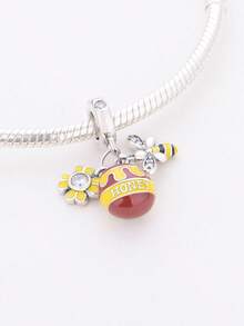 1 Pc Fashionable Insect Bee Bead Decor Pendant, DIY Charm Beaded Gift - Bee - View 2