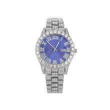 1pc Men's Quartz Stainless Steel Band Colorful Wrist Watch And 1pc Bracelet - Blue - View 3