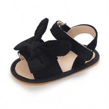 Summer 0-1 Years Old Infant Girl Sandals With Cute Bow - Black - View 2