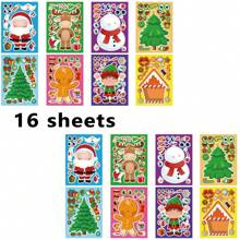8/16pcs Christmas Stickers With Santa, Reindeer, Snowman, Christmas Tree, Christmas House Designs, DIY Decoration, Holiday Party Gifts, Filler Models