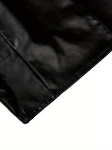 Women Sexy Tube Top Dress Sleeveless Backless Slim Elastic PU Leather Black Mini Dress Hip Tee Skirt
