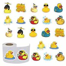 500pcs Funny Yellow Duck Stickers, Cute Cartoon Aesthetic Doodle 1 Inch Sticker Rolls With 10 Pattern Labels, Suitable For Water Bottles, Laptops, Phones, Skateboards, Guitars, Luggage, Scrapbooks, Helmets, Decorative Sticker Gift, Party Supplies