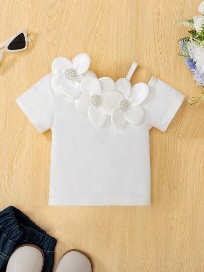 年轻女孩时尚休闲纯色针织 3D 串珠花朵无袖吊带背心，适合日常穿着、户外穿着、运动穿着，夏季度假穿着可爱