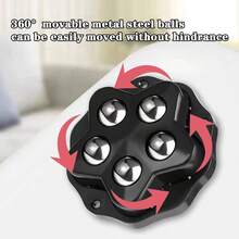 4个/套自粘式万向万向脚轮，360度旋转，轻松移动任何物品！不锈钢自粘式万向脚轮，带滚珠轴承，适用于床下储物箱和橱柜 - 彩色 - 查看 6