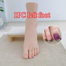 Practice Silicone Hand Foot Model Nail Art Training Display Fake Half Foot Model Pedicure Tattoo Practice Silicone Foot Model Toe Photo Simulation Foot Jewelry Necklace Jewelry Display Silicone Simulation Model