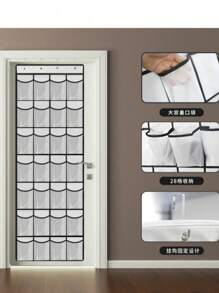 1pc /12//28/35/14/40 Pockets Available Mesh Bag Shoe Storage Rack, Closet Door Hanging Organizer, Large Pockets Hanging Shoe Rack For Closet Mesh Back Of Door Shoe Storage Door Hanger, Over The Door Shoe Organizer Closet Hanging Shoe Holder Hanger, For Space Saving – Breathable Over-The-Door Shoe Organizer For Sneakers, Heels, Slippers & Kids Shoes