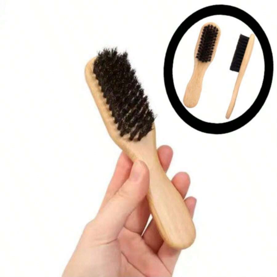 1 Stück Bartbürste aus Holz, Borsten Haarkamm, antistatische Haarbürste für Frauen, Haarstyling-Werkzeug