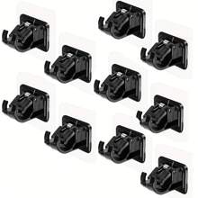 10pcs No Drill Curtain Rods Brackets, Wall Hooks, Adhesive Curtain Rod Holders With No Nails, Adjustable For High Curtains, Suitable For Bathroom, Kitchen, Home And Hotel, No Drill Needed Back To School Bathroom Decor