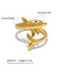 1pc/2pcs Women's 18k Gold Stainless Steel Exquisite Ring Ladies Girls Summer Jewelry Suitable For Vacation Seaside Daily Wear Waterproof