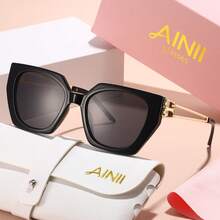 1 件 AINII 优雅猫眼字母 B 设计女士时尚眼镜，经典时尚户外，无礼盒，纯色，优雅休闲 PC（聚碳酸酯）适合所有季节 - 彩色 - 查看 10