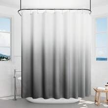 Black And White Shower Curtain, Black Ombre Geometric Men Bath Curtains For Bathroom, Masculine Shower Curtain, Durable And Machine Washable, 72 X 72 Inches, Black White And Gray - Grey Ombre - 查看 1