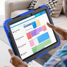 三合一平板电脑保护套，适用于 Tab M8 第四代/M9/M10 HD 10.1 英寸（第三代）（2022 年）TB-328FU/TB-328XU/M10 HD Plus（第二代）10.3 英寸（2020 年）（X606F）/M10 PLUS 10.6 英寸/M11 HD 11 英寸/Tab One 8.7 英寸/K9 TB305FU（2025 年）/MatePad SE 11/Redmi Pad SE 8.7，带肩带/支架 - 藍色 - 查看 5