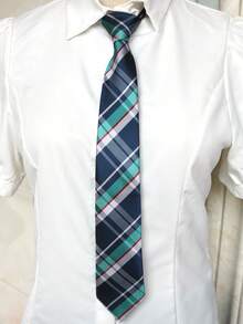 1 件男女通用休闲菱形格子涤纶领带