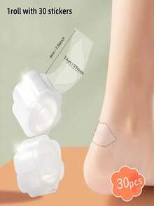 30片装水凝胶垫，用于预防水泡和缓解脚跟疼痛，防水足部护理贴，带粘性，用于运动、徒步旅行和鞋垫保护，透明纹理设计，带来舒适感，灵活的贴片设计 | 浅米色盾牌 - 彩色 - 查看 3