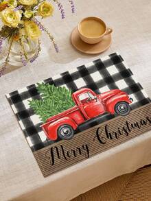 1/2/4/6/8pcs Christmas Digital Print Placemats, Red Holiday Pattern Printed Placemats For Table Decoration, Applicable For Daily, Festival, Party, Birthday, Wedding, Banquet, Kitchen, Dining Room And Other Home Decor - Multicolor - View 25