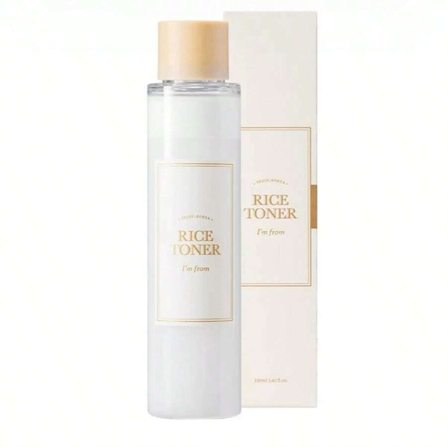 Tónico Facial de Agua de Arroz Puro - 500ml Esencia Hidratante con Ácido Hialurónico y Niacinamida, Fórmula Sin Alcohol para Piel Sensible y Mixta - Beis - Ver 1