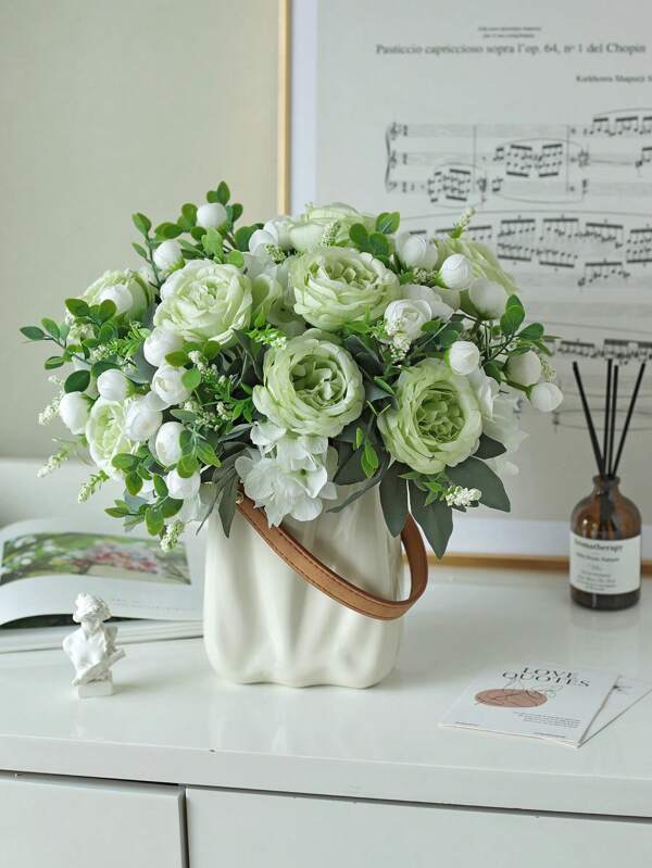 1/4pcs Artificial Peony Flowers Silk Hydrangea Bouquet Wedding Decoration DIY Wreath Material, Bride Holding Flower, Wrist Flower, Chest Flower, Head Flower Decoration Accessories, Wedding Car Decoration, Lintel Arch Decoration, Home, Dining Room, Bedroom, Vase Decoration, Birthday Party Decoration Materials, Valentine's Day And New Year Gifts