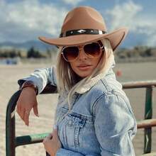 Classic Western Felt Cowboy Hat With Wide Brim For Outdoor Use - 1 Pack Style 4: Khaki - View 8