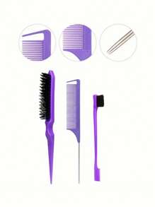 5pcs/Set Transparent Square Spray Bottle, Comb, Children's Cartoon Unicorn Design Detangling Comb, Mini Massage Brush, Hair Brush Set - Random Color